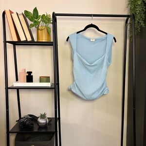 Abercrombie Light Blue Bubble Knit Top